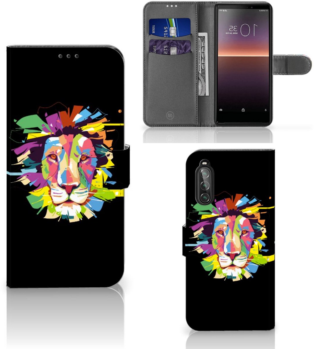 Sony Xperia 10 II Leuk Hoesje Lion Color