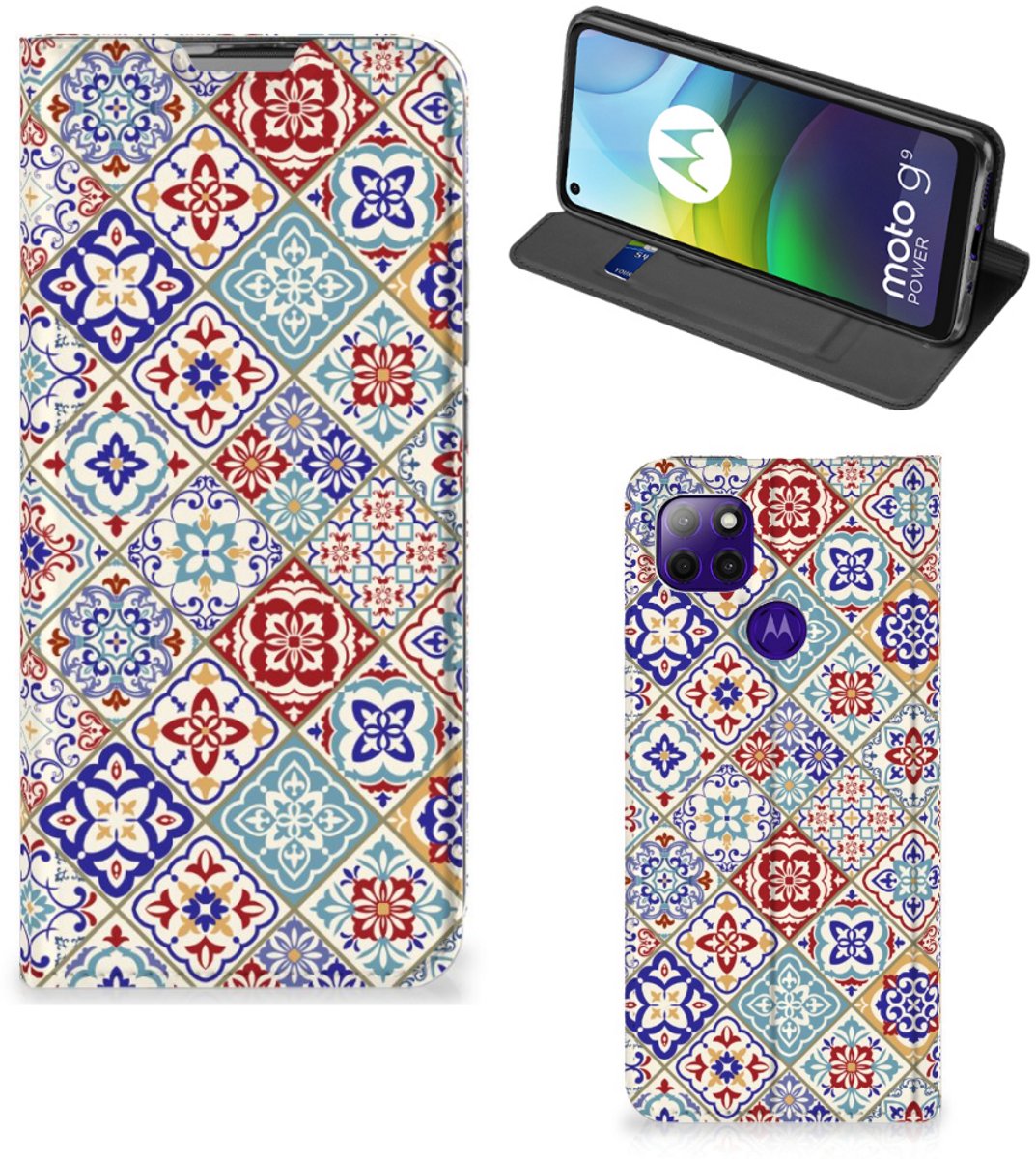 Motorola Moto G9 Power Standcase Tiles Color