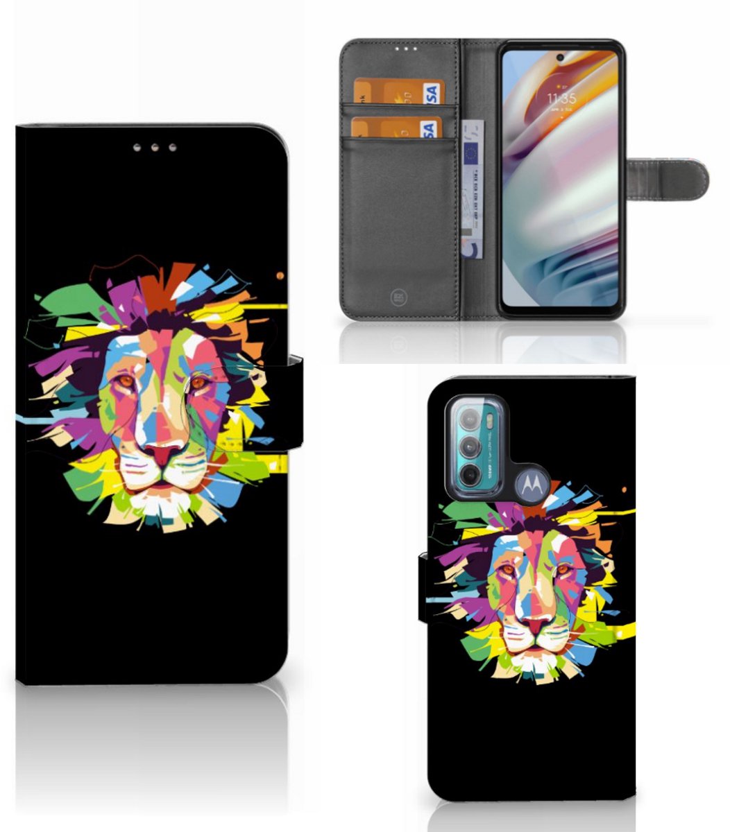 Motorola Moto G60 Leuk Hoesje Lion Color