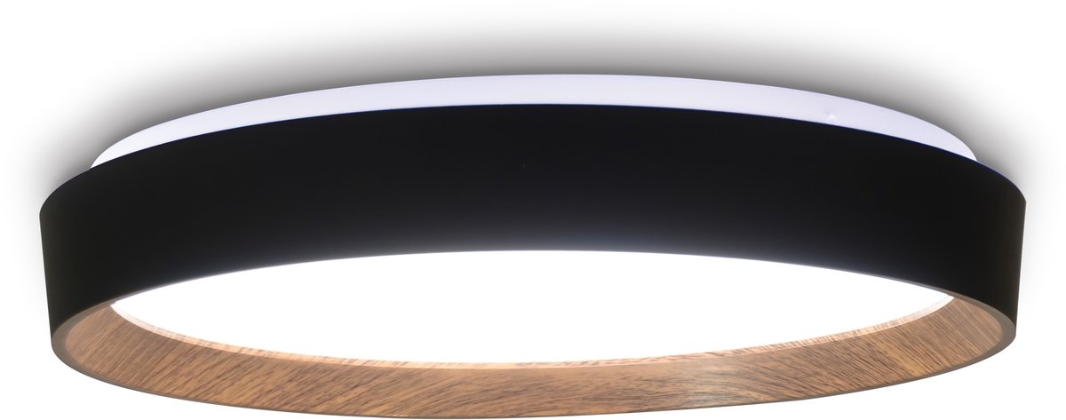 360 Living - Plafondlamp Zwart - Plafonniere IP44 Badkamerlamp - Warm Wit LED 24W - 1560 Lumen - Ø385 mm