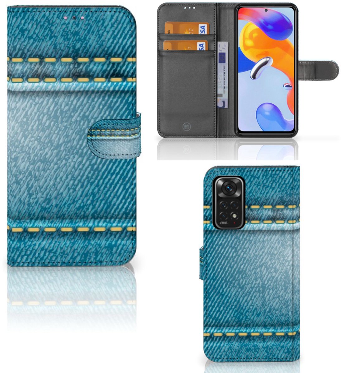 Xiaomi Redmi Note 11 Pro 5G/4G Wallet Case met Pasjes Jeans