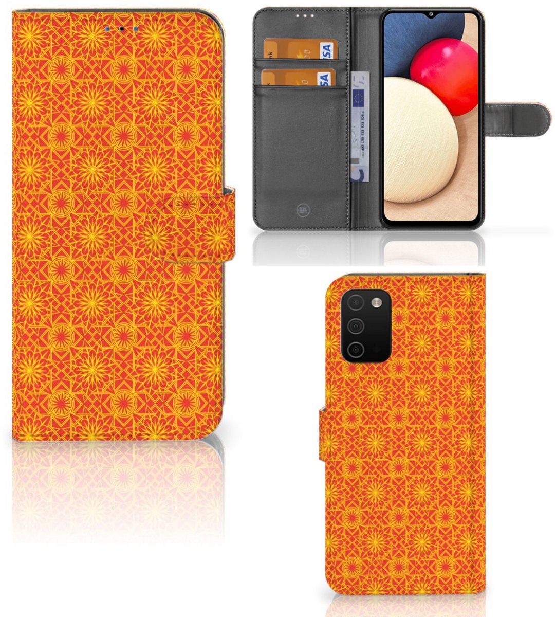 Samsung Galaxy A03s Telefoon Hoesje Batik Oranje