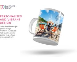 Gepersonaliseerde mok met foto - voeg eigen afbeelding en tekst toe - aanpasbare 325 ml koffiekop - cadeau voor verjaardagen, bruiloften en feestdagen