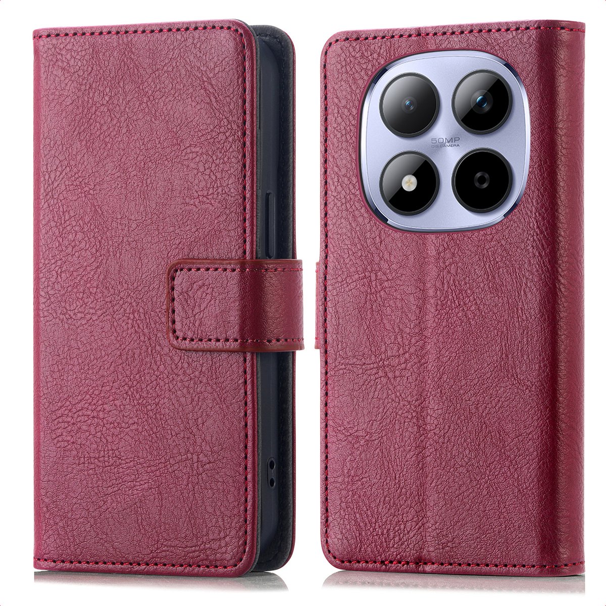 imoshion Hoesje - Geschikt voor Xiaomi Redmi Note 15 Pro (5G) - Luxe Bookcase - Bordeaux
