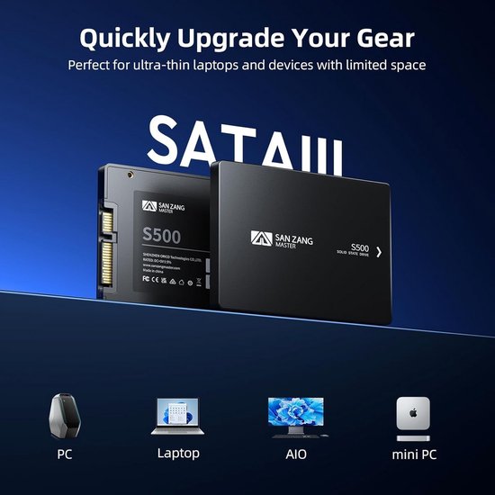 4 TB SATA SSD interne harde schijf 2,5 inch - 560 MB/s lezen, 500 MB/s schrijven, 3D NAND, geschikt voor laptops en desktops — afbeelding 3