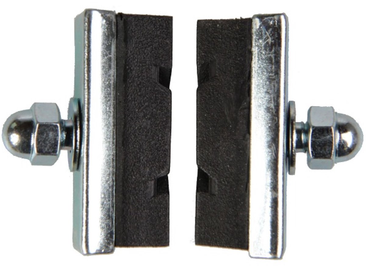 Dresco Remblokken - Voor knijpremmen - Voor voor- of achterrem - Te monteren met de bolkopmoer - Breedte 10mm - Lengte 4cm - 2 stuks