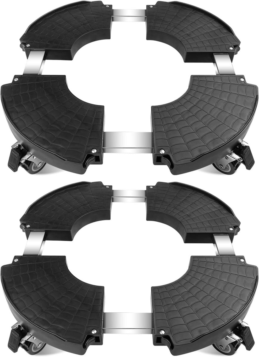 Set van 2 Verrijdbare Plantenbak Houders met Wieltjes - Verstelbaar voor Ronde Potten 40-58.5 cm - 360° Draaibaar