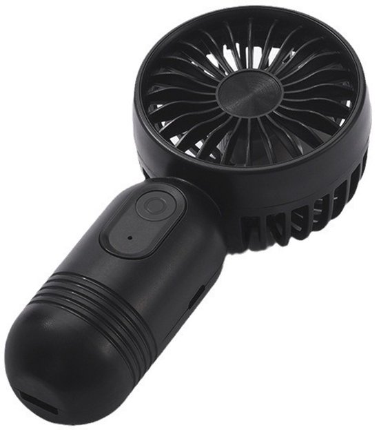 Oplaadbare handventilator zwart, mini draagbaar, 3 snelheden, krachtig, compact, lichtgewicht, voor kinderen en volwassenen