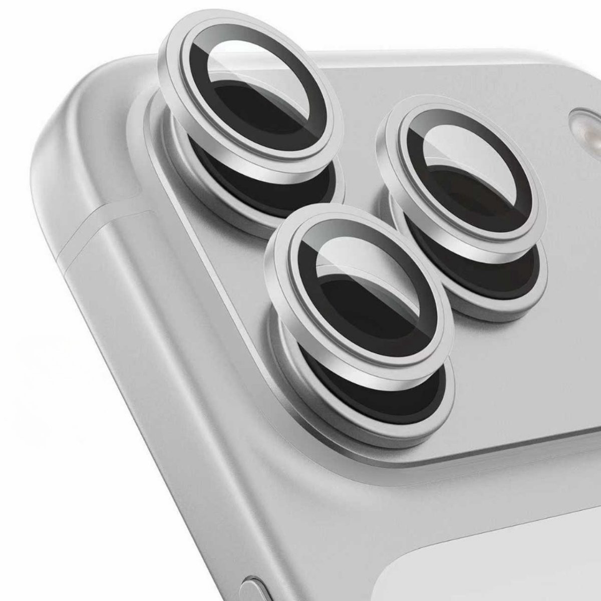 Viewr Camera Lens Protector iPhone 17 Pro / 17 Pro Max – 9H Gehard Glas Camerabeschermer – Met Installatieframe – Zilver