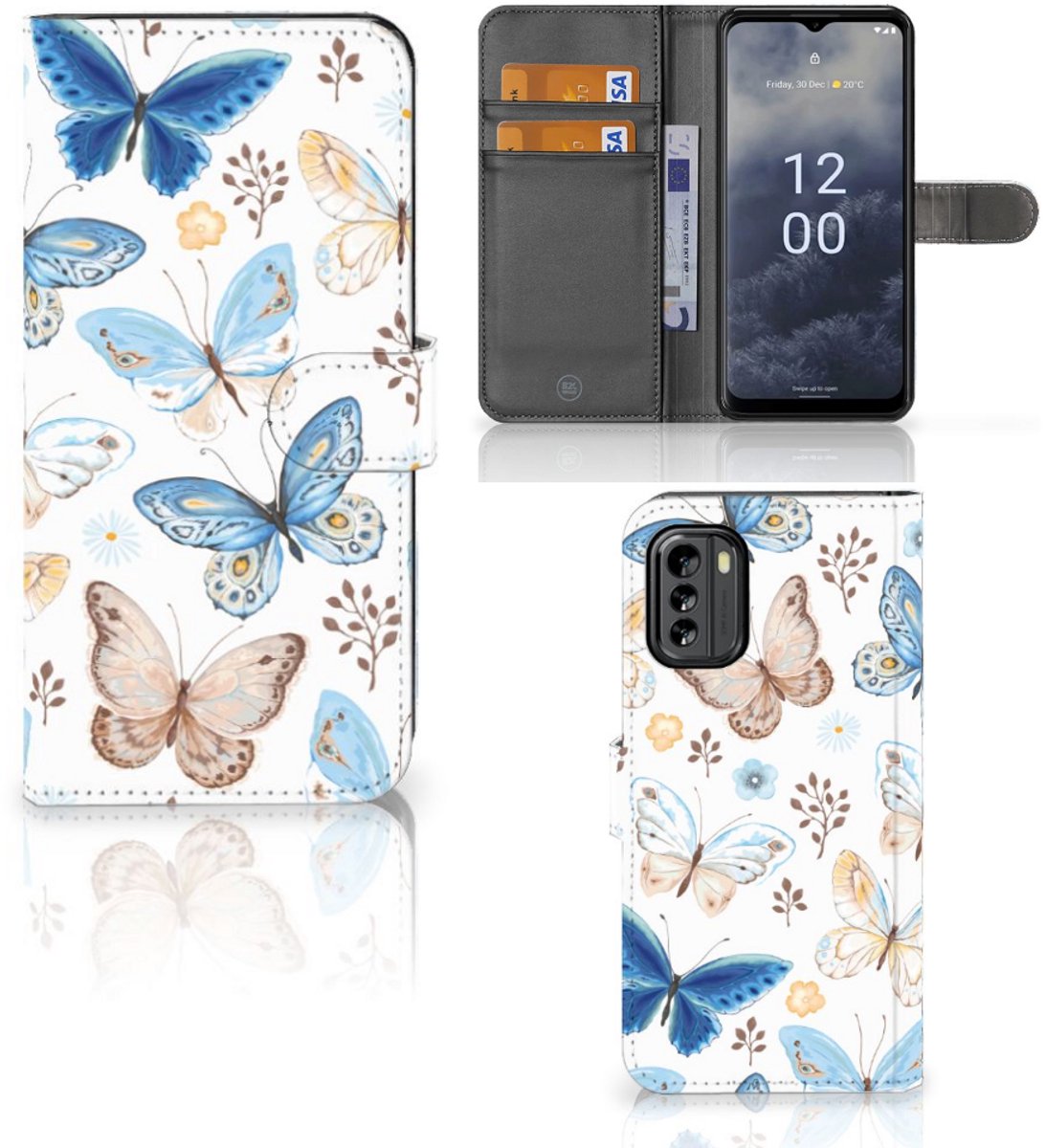 Telefoonhoesje met Pasjes voor Nokia G60 Vlinder