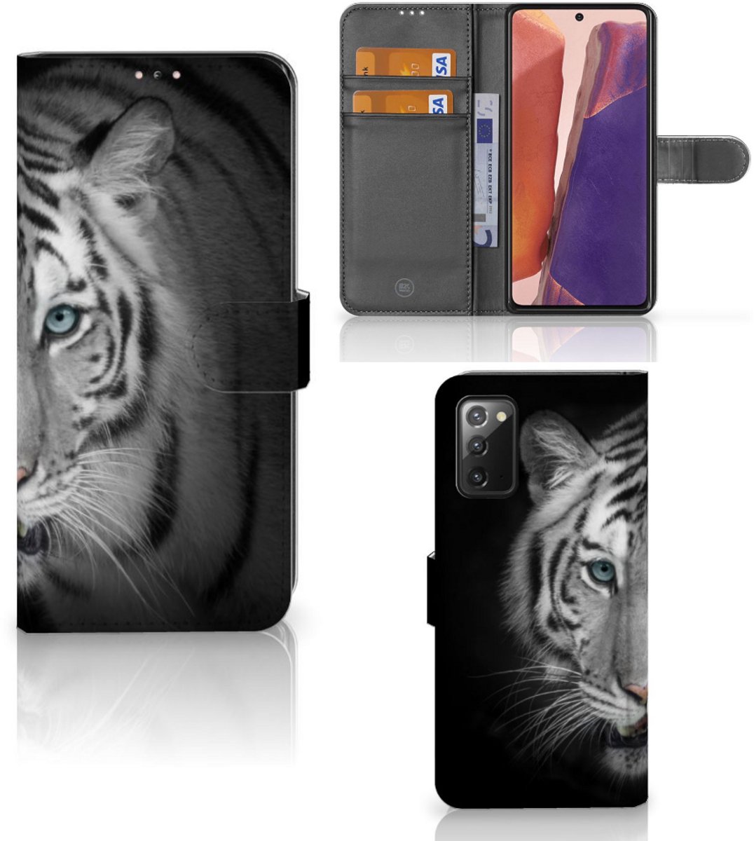 Samsung Galaxy Note 20 Telefoonhoesje met Pasjes Tijger