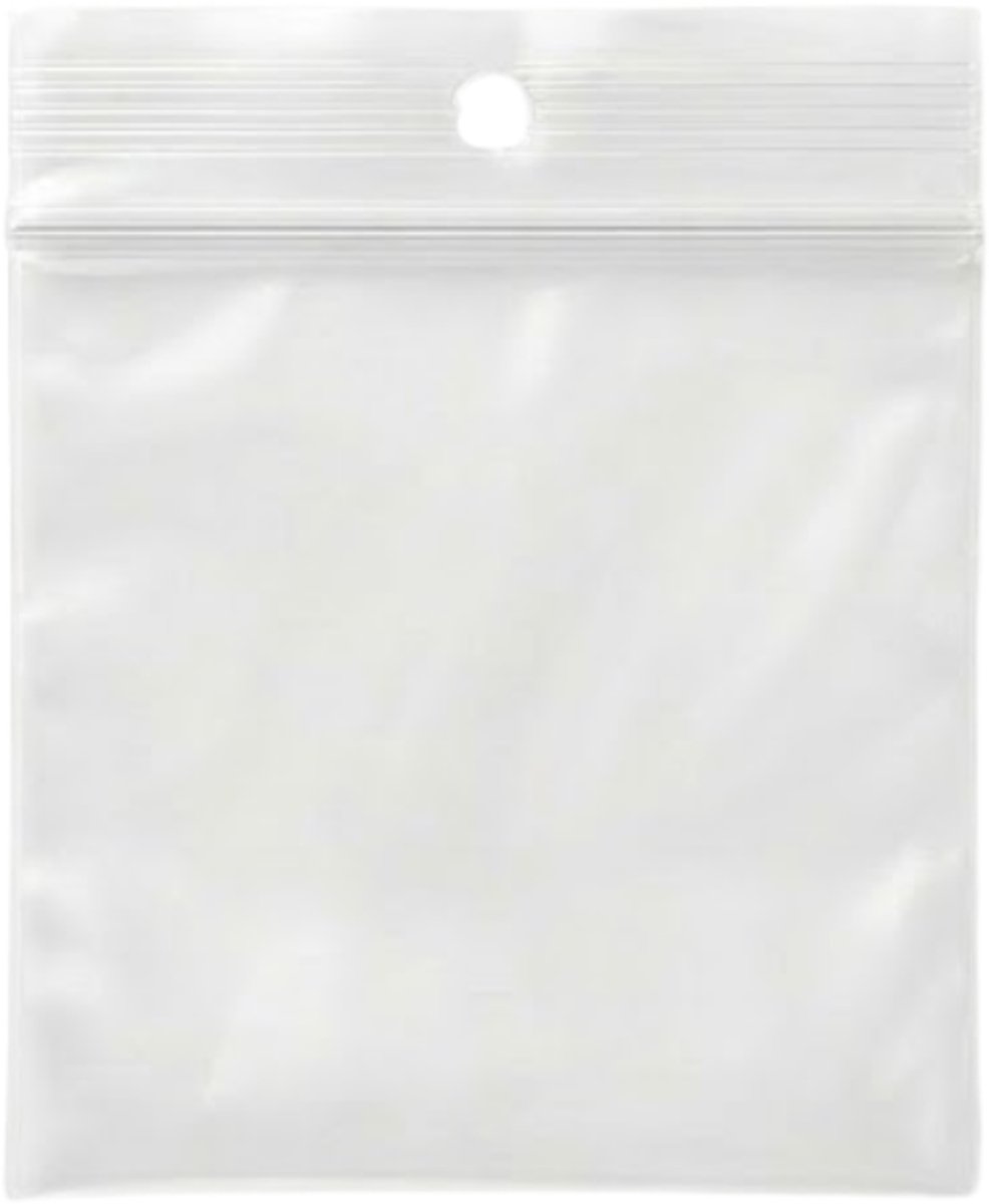Yonico - Gripzakjes - Transparant – 40x40 mm – Met Ophanggaatje – 100 stuks