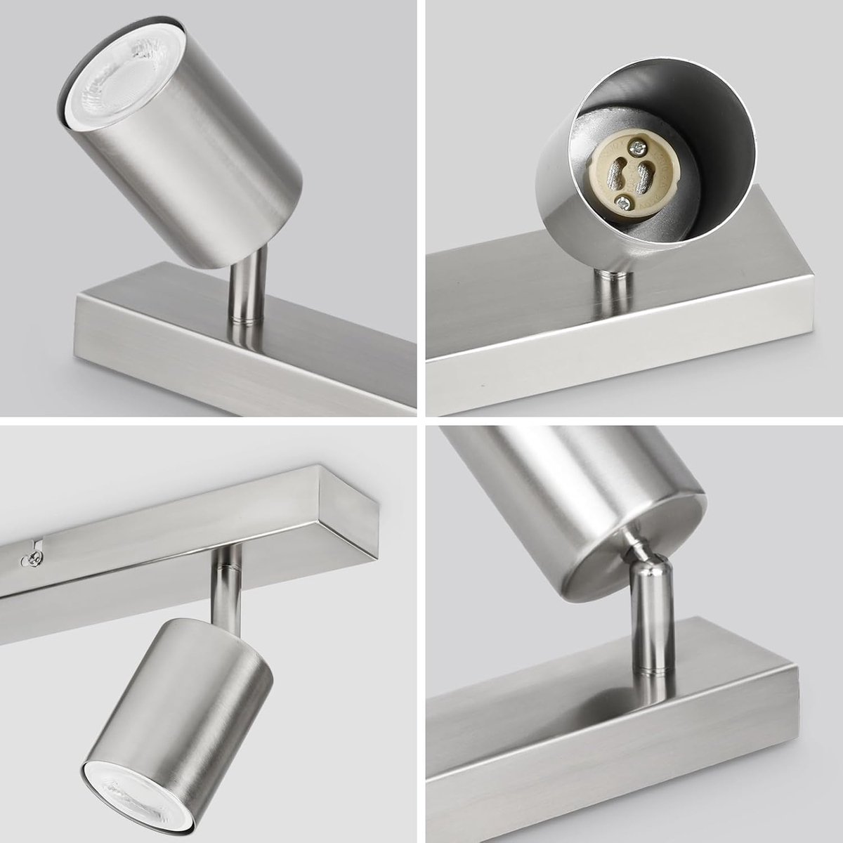 Plafondlamp met Draaibare GU10 Fitting - 2-Lichts Spotjes voor Opbouw en Plafondmontage