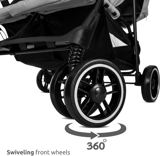 Lorelli Twin Black Duowagen incl. Luiertas — afbeelding 3
