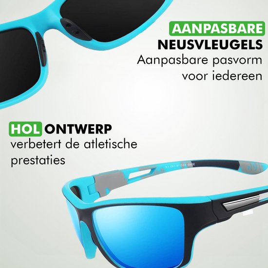 Travelhawk Zonnebril - Gepolariseerde Sportbril met UV400 Bescherming - Heren & Dames - Fietsen, Wandelen, Werk, Zwemmen & Wintersport - Fietsbril, Wielrennen & Sport - Blauw van travelhawk — afbeelding 5