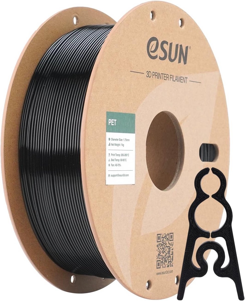 PET 3D Printing Filament 1.75mm - Hoge Taaiheid, 1KG Spoel - Zwart