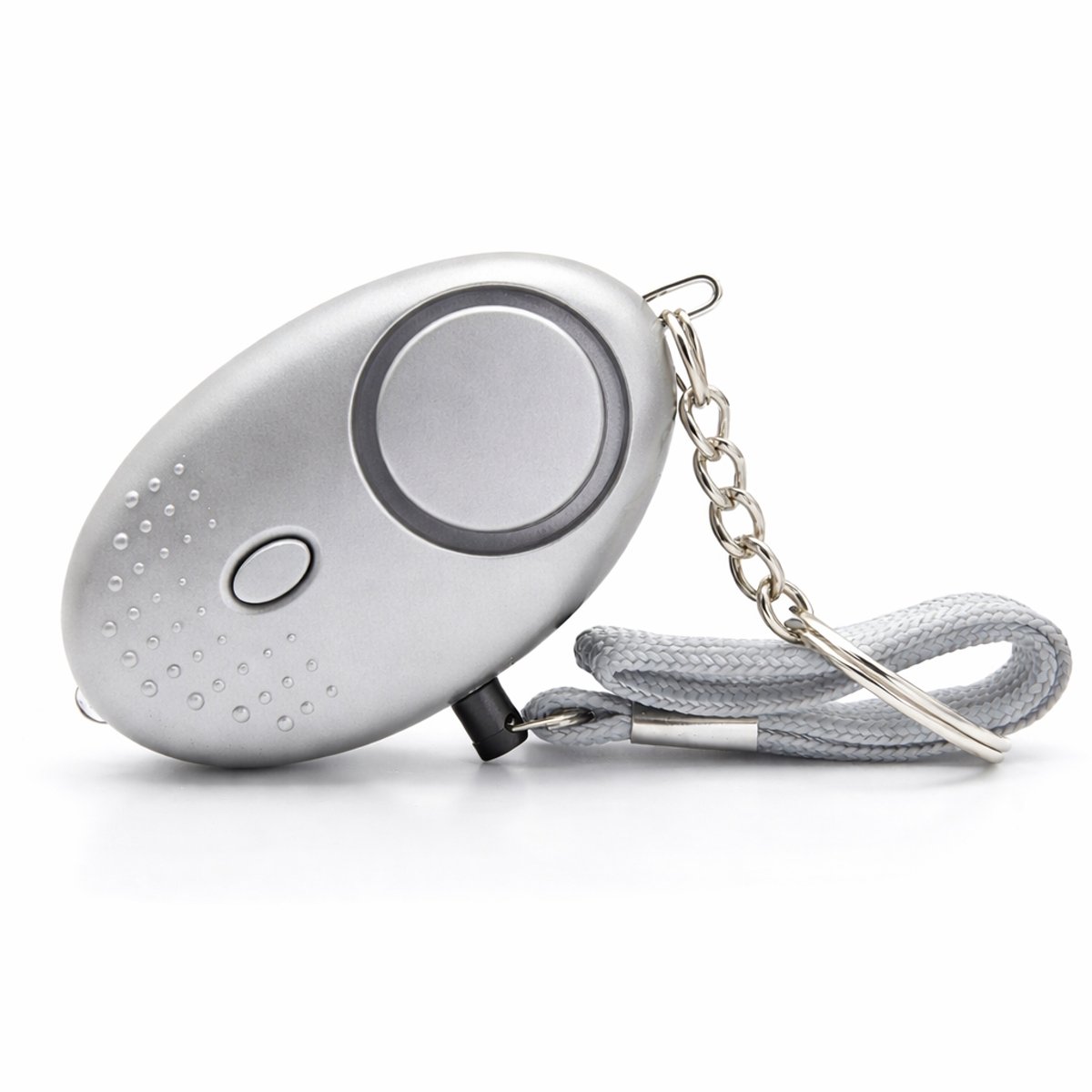 Veiligheidsalarm- zelfverdediging- 130DB geluid- sleutelhanger- Zilver