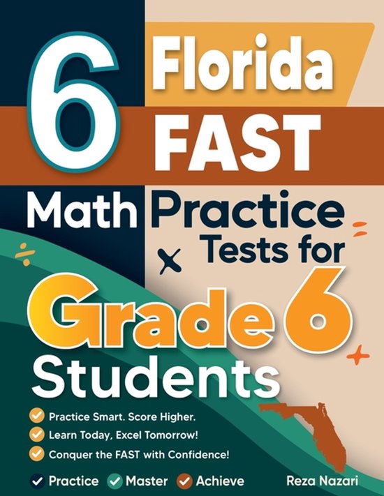 6 Florida FAST Math Practice Tests for Grade 6 Students - cover