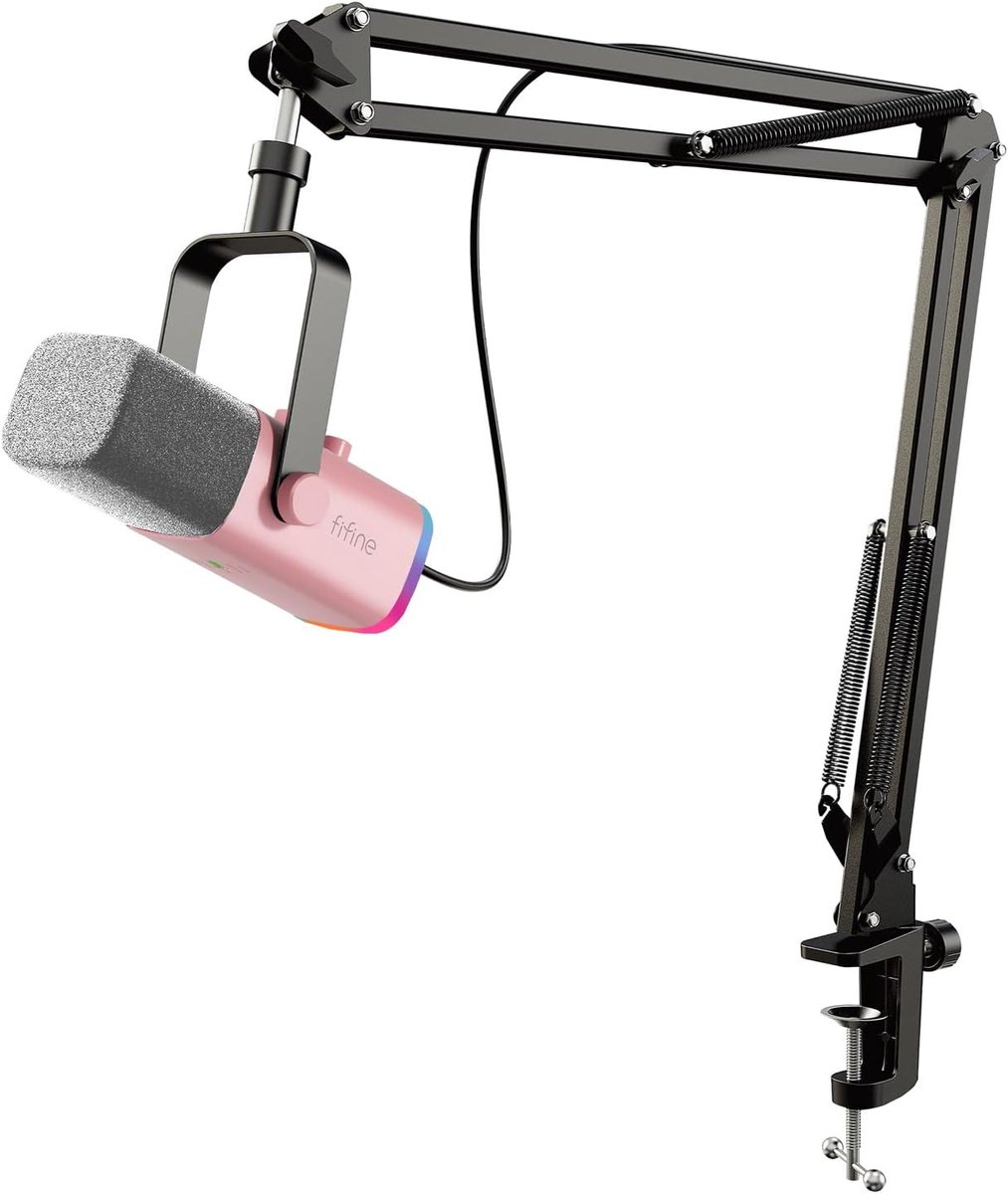 XLR Microfoon met Arm voor Streaming, Podcasting en Gaming - Dynamische Microfoon met Mute Knop en USB Compatibiliteit