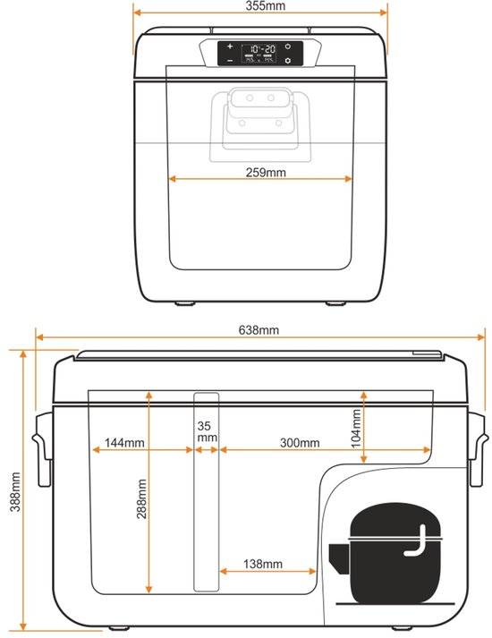 Yolco KX30 Sand 25L Compressor Koelbox - Draagbaar & Bluetooth van Merkloos — afbeelding 4