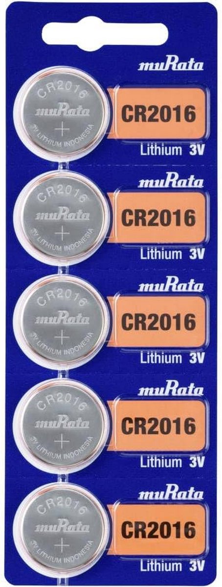 Knoopcel CR 2016 lithium 90 mAh 3 V - 5 stuks