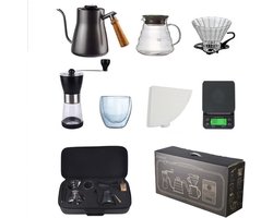Koffiezetapparaat Set - Druppelkoffie Tools - Thuis en Reizen - Inclusief Draagtas - 600ml Capaciteit - Zwart