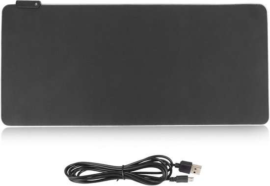 RGB Gaming Muismat - Verlichte Bureauonderlegger - Gaming en Kantoor - 12 Lichteffecten Instelbaar - 400x900mm - Zwart — afbeelding 3