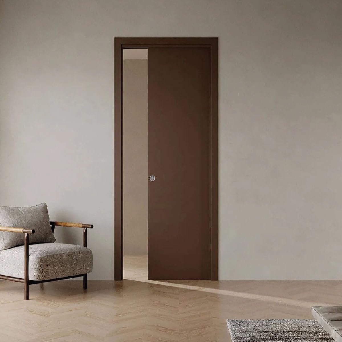 Schuifdeurkozijn - Intrekbaar frame - Ruimtebesparend wonen - Voor gips en pleister - 80 x 210 cm - Metaal
