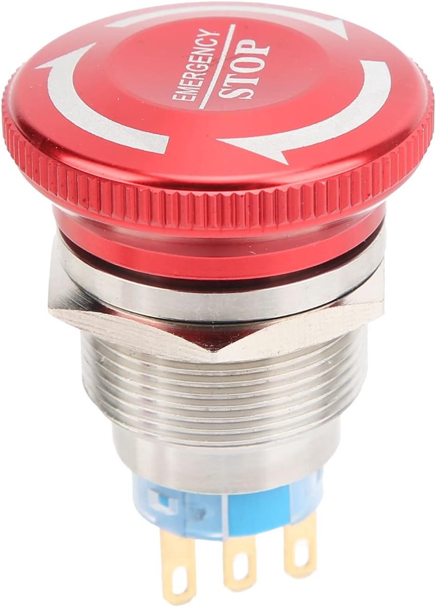 Noodstop Schakelaar - Drukknop Schakelaar - Veiligheid Noodsituaties - IP65 Waterdicht - 22 mm - Rood
