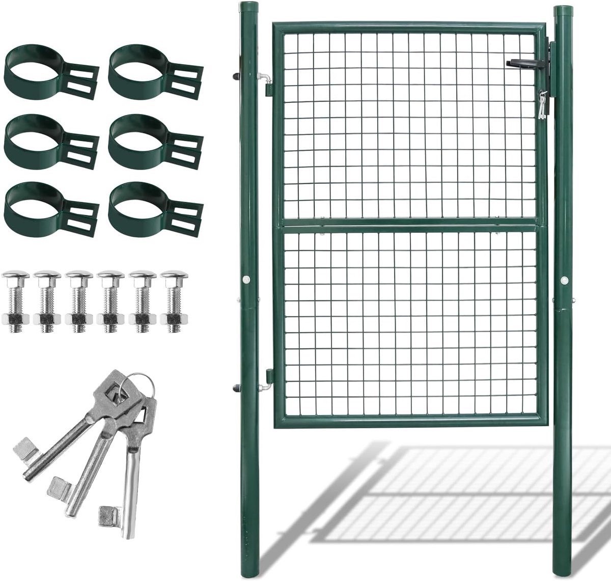 Metalen Tuinpoort - Hekwerk Deur - Tuin Beveiligen - Verzinkt Staal - 125x100 cm - Groen