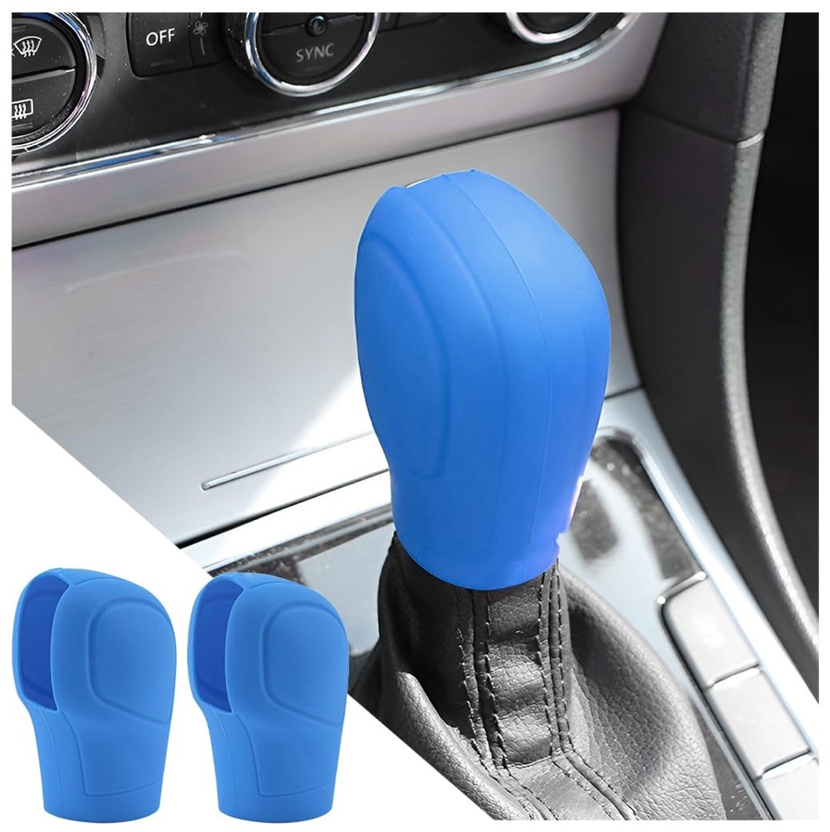 Allecto - Autopookhoes - Anti-slip - Comfortabel - Sky Blue - Handremhoes - Voertuig interieur - Universele Auto Accessoires - Geschikt voor Mannen...