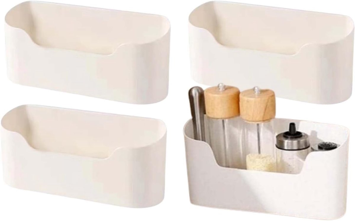 Kastdeur Organizer - Opbergdoos - Keuken en Badkamer - Zelfklevend Boorvrij - 234 cm Hoog - Wit