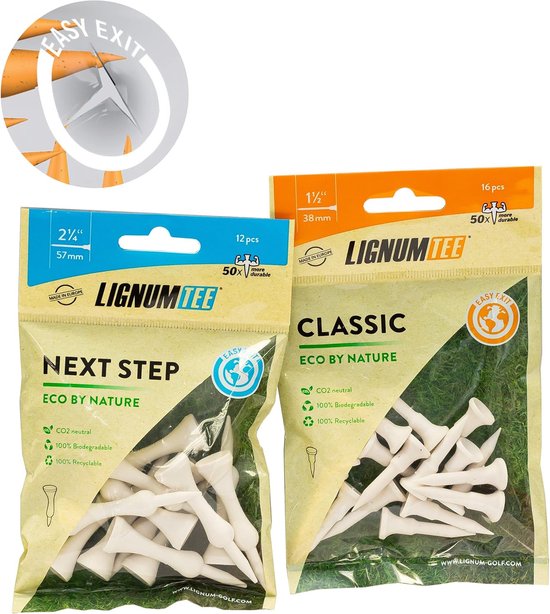 Golf Tees - Golf Accessoires - Langere Drives - Biologisch Afbreekbaar - 72MM - Wit — afbeelding 3