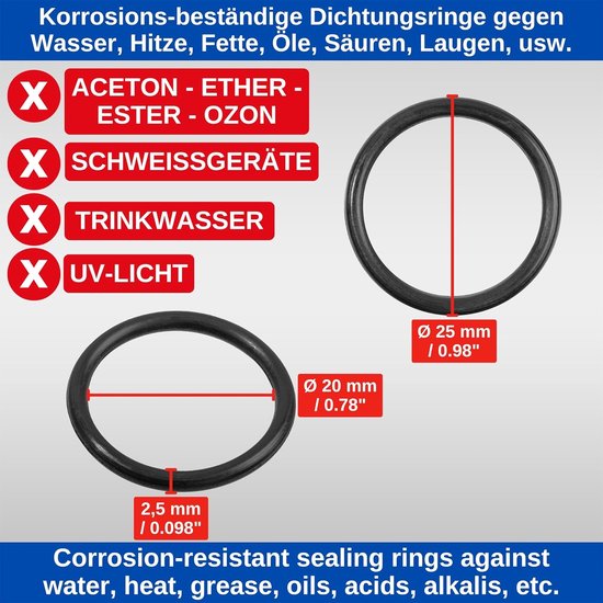 O Ringen Merlin Afdichtingsringenset Rubber - O-ringen Set - Lekkages Repareren ...