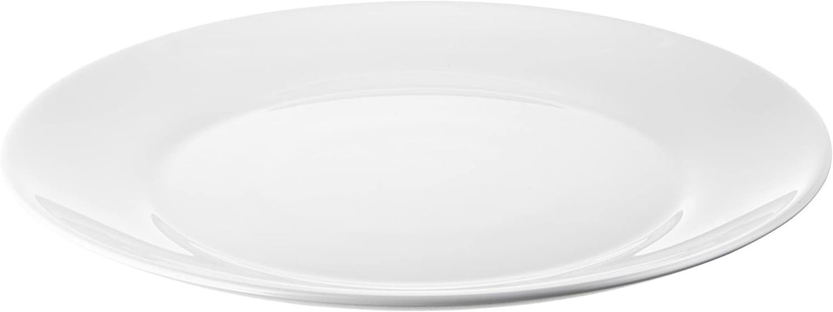 Dinerbord - Plat bord - Dagelijks gebruik - Gehard glas - 25 cm - Wit