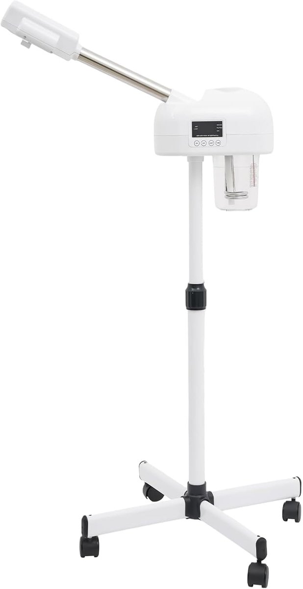 Gezichtsstomer - Gezichtssauna Verdamper - Huidverzorging Thuis - 360 Graden Draaibare Arm - 58-68 Cm Verstelbaar - Wit