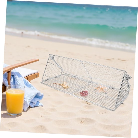Opvouwbare Zandzeef - Strand Zeef Net - Strand Schoonmaken - Roestvrij Staal - 50x20x19 cm - Zilver — afbeelding 4