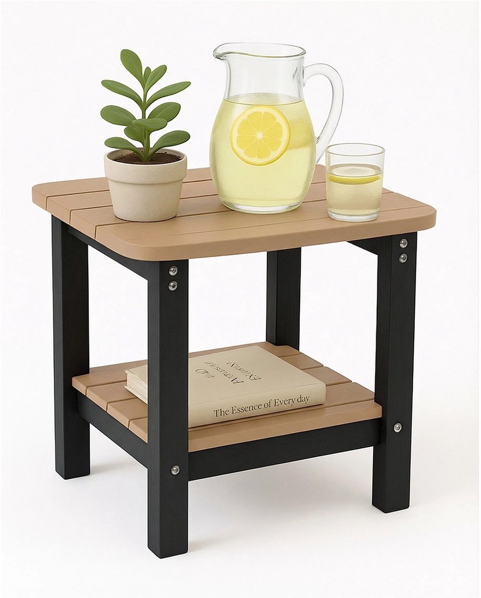 Adirondack Bijzettafel – Bruin&Zwart – Houtlook – Geschikt voor Arizona Stoel