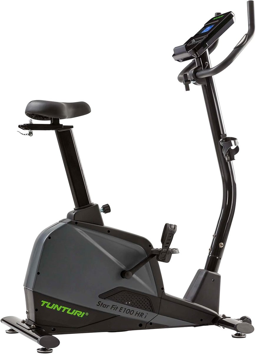 Hometrainer Ergometer - Fitnessfiets Binnen - Thuisconditie Opbouwen - 21 Trainingsprogramma's - 8kg Vliegwiel - Grijs Zwart