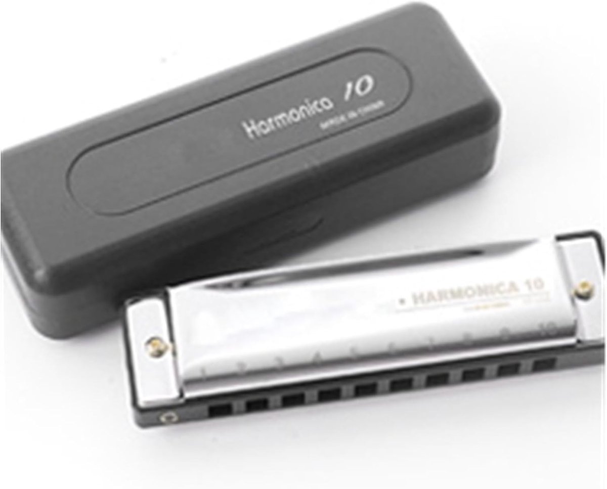 Mondharmonica - Blues Harmonica - Muziek Maken - 10 Gaten Ontwerp - One Size - Zilver