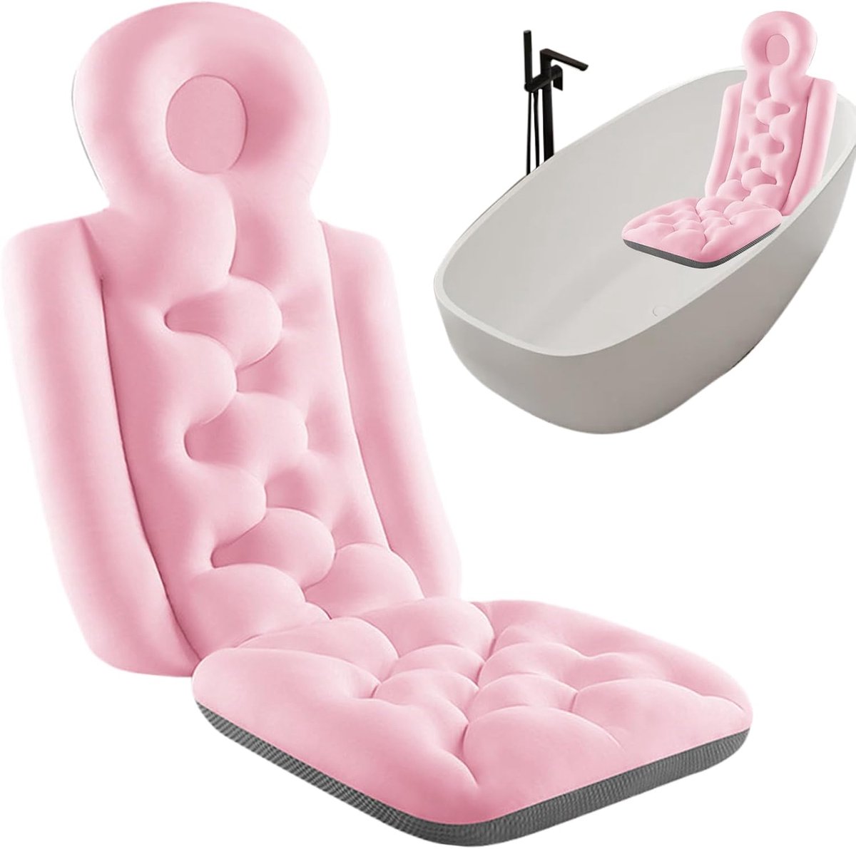 Badkussen - Badmat Ontspanning - Comfortabel Baden - Huidvriendelijk Materiaal - 40 x 93 cm
