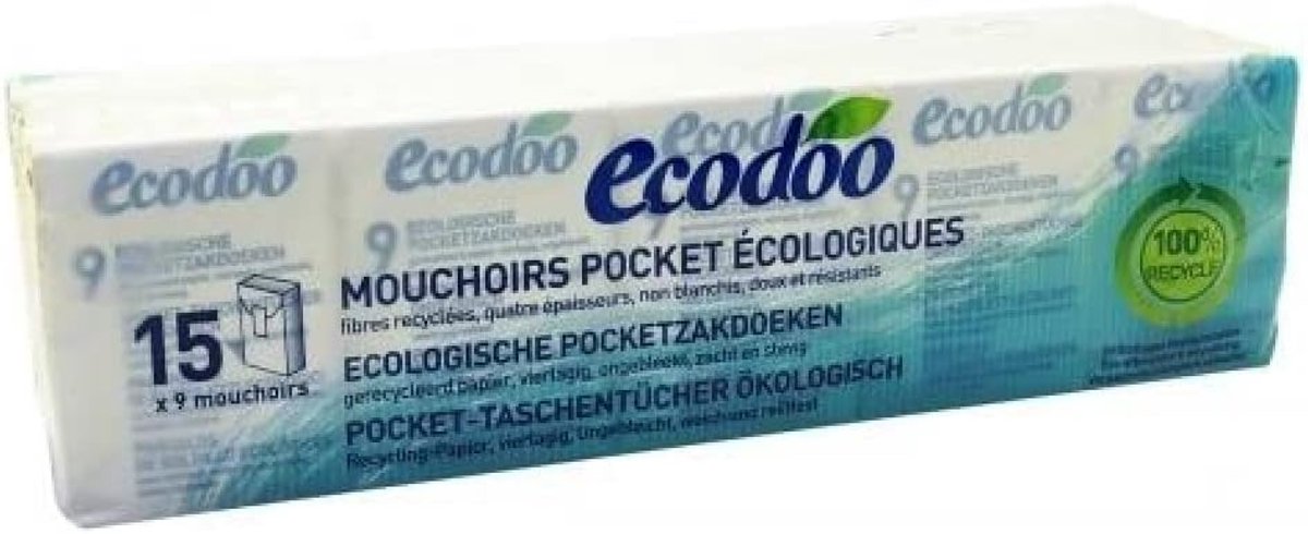 Zakdoekjes - Papieren zakdoekjes - Dagelijks gebruik - 100% gerecyclede vezels - 15 stuks
