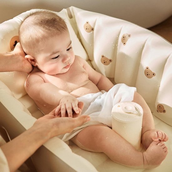 Opblaasbaar badje voor peuters - Draagbaar babybadje met ingebouwde luchtpomp - Opvouwbaar ontwerp voor eenvoudig opbergen - Perfect voor pasgeborenen en baby's — afbeelding 5