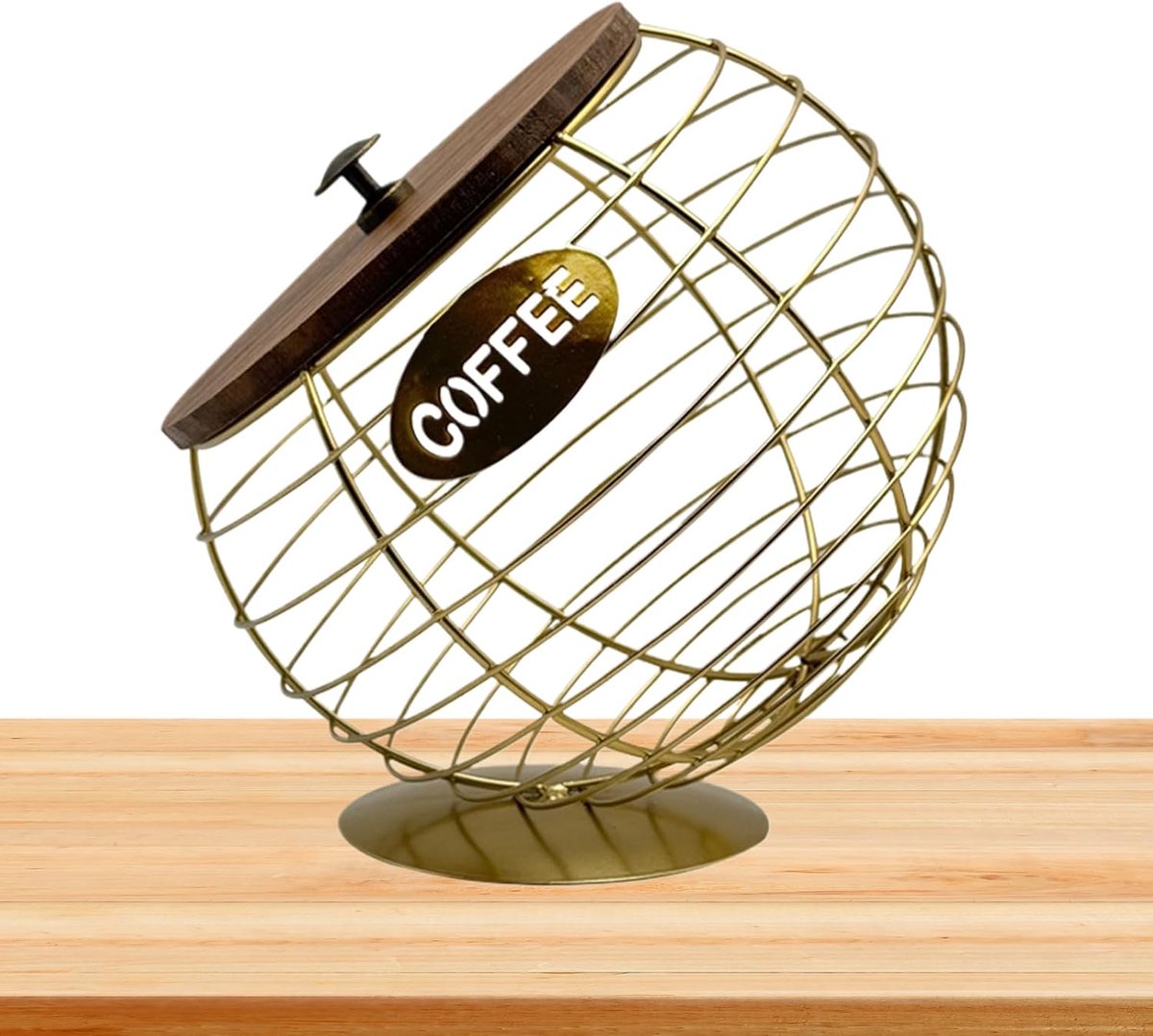 Capsulehouder - Koffiemand Dispenser - Aanrecht Organizer - Met Deksel - 165 x 155 cm - Goud