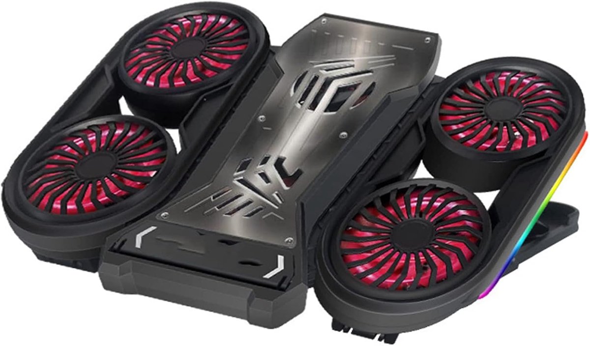 Laptop Koeler - Koelstation Ventilator - Gaming Prestaties - 6 Stille Ventilatoren - Tot 18 Inch - Zwart Blauw