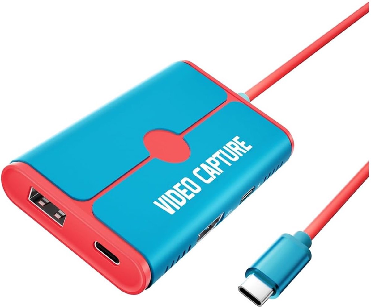 Video Opname Adapter - Capture Card Dock - 1080P Streamen - 100W PD Opladen - 1080P 60Hz - Zwart