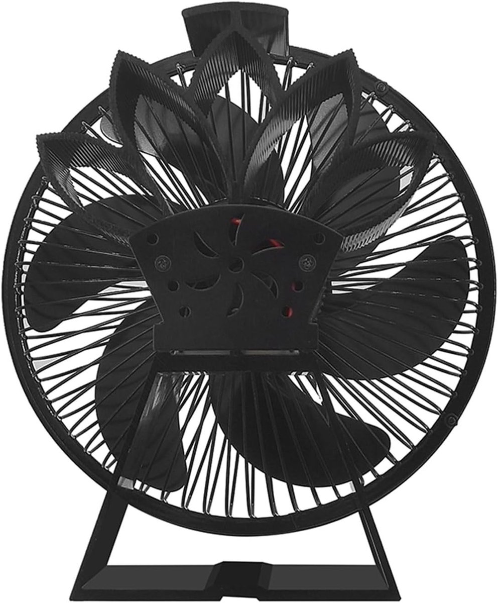 Warmte Ventilator - Kachel Ventilator - Houtkachel Efficiëntie - 6 Bladen - 19x12x21 cm - Zwart