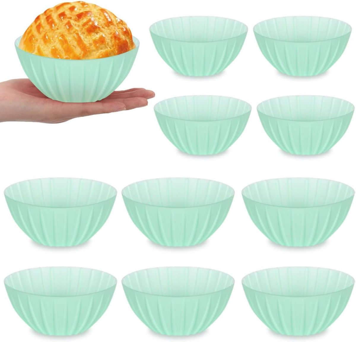Brood Manden - Rijsmanden Deeg - Zuurdesem Bakken - Opvouwbaar Siliconen Materiaal - 5 Inch Rond - Groen