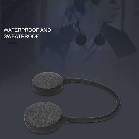 Bluetooth Speaker met Nekband - Lichtgewicht Draadloze Draagbare Speaker, Stereo Handsfree Bluetooth Speaker met Microfoon voor Thuis (Zwart) van GREADIO — afbeelding 4