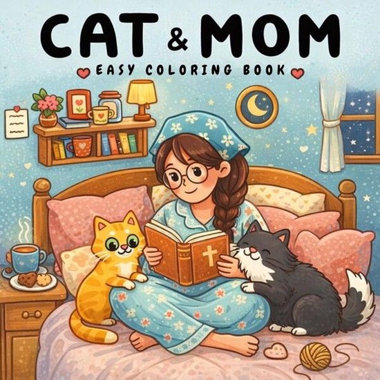 Cat Mom: Coloring Book for Adults and Teens Featuring Cat Mo ... - cover